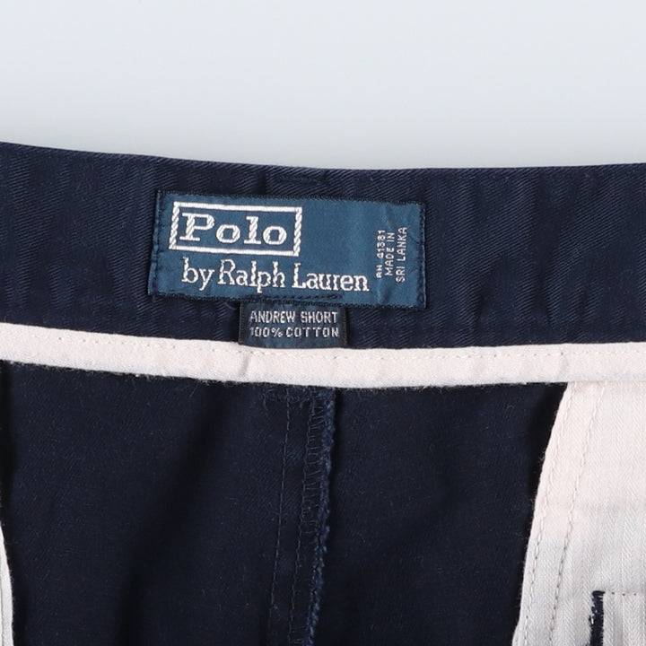 Ralph Lauren POLO by Ralph Lauren Two-pleat Chino Shorts Shorts Men's W35 equivalent cotton navy blue type Vintage Second Hand
