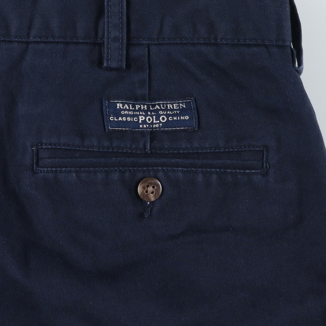 Ralph Lauren POLO by Ralph Lauren Two-pleat Chino Shorts Shorts Men's W35 equivalent cotton navy blue type Vintage Second Hand