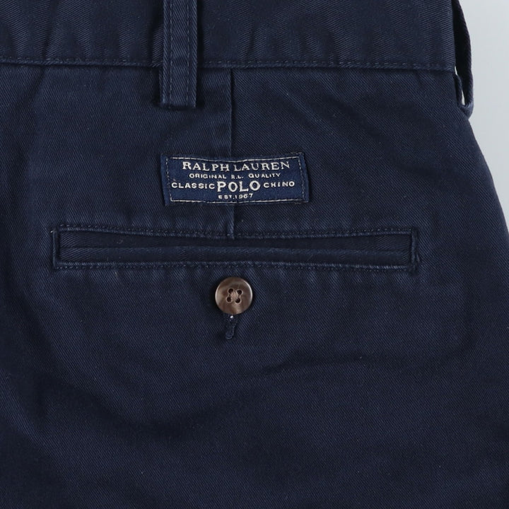 Ralph Lauren POLO by Ralph Lauren Two-pleat Chino Shorts Shorts Men's W35 equivalent cotton navy blue type Vintage Second Hand