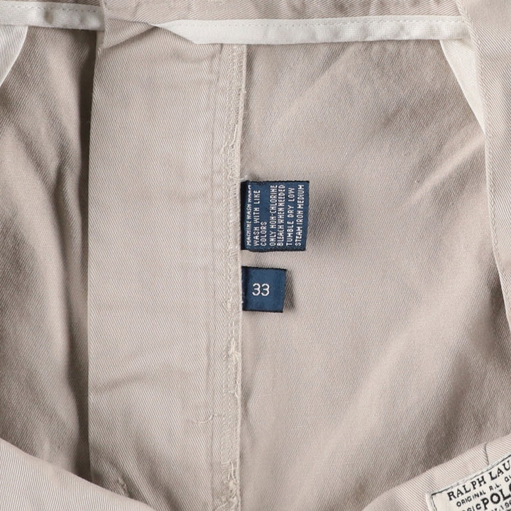 Ralph Lauren POLO by Ralph Lauren ANDREW SHORT Two-pleat chino shorts, short pants, men's size W33 cotton pale white type Vintage Second Hand