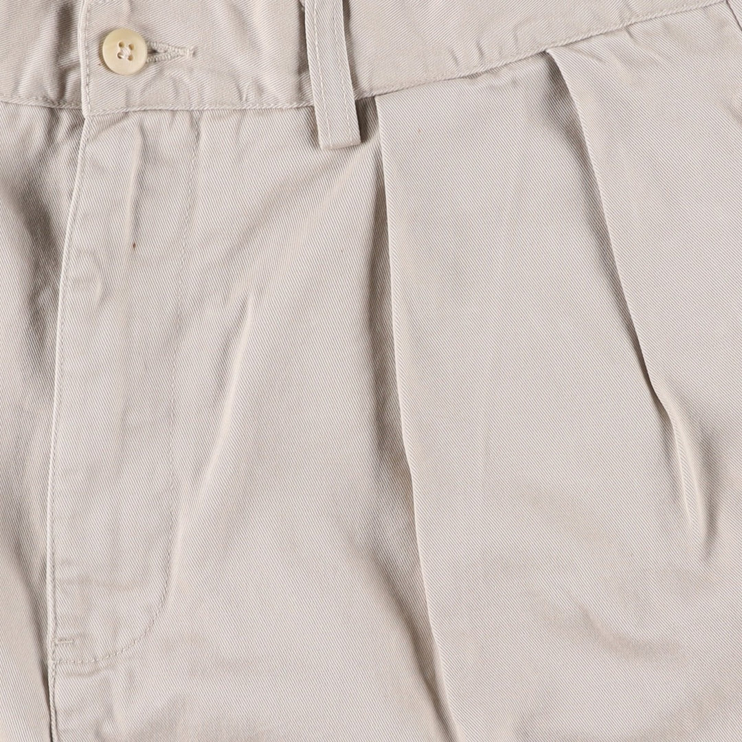 Ralph Lauren POLO by Ralph Lauren ANDREW SHORT Two-pleat chino shorts, short pants, men's size W33 cotton pale white type Vintage Second Hand