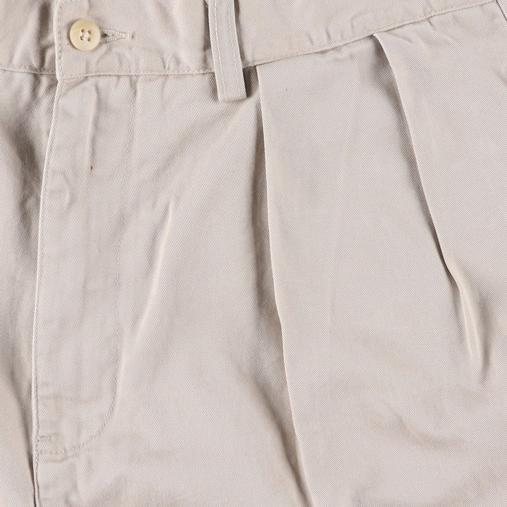 Ralph Lauren POLO by Ralph Lauren ANDREW SHORT Two-pleat chino shorts, short pants, men's size W33 cotton pale white type Vintage Second Hand