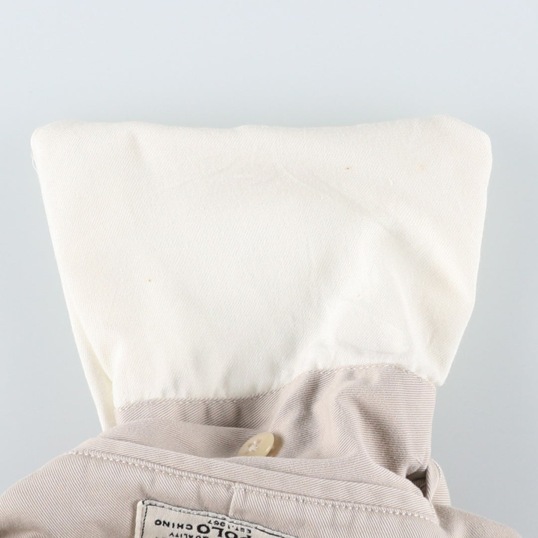 Ralph Lauren POLO by Ralph Lauren ANDREW SHORT Two-pleat chino shorts, short pants, men's size W33 cotton pale white type Vintage Second Hand