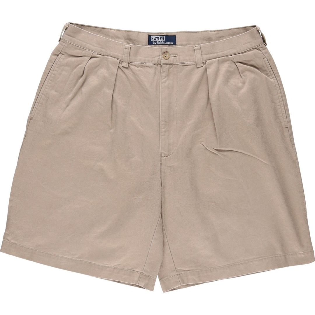 Ralph Lauren POLO by Ralph Lauren Two-pleat Chino Shorts Shorts Men's W35 equivalent cotton Beige type Vintage Second Hand