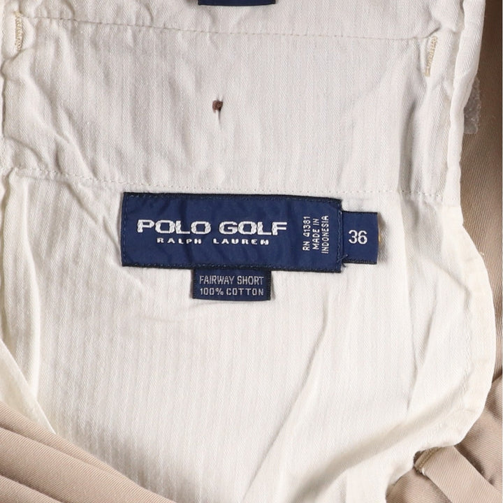 Ralph Lauren POLO GOLF Fairway Shorts, two-pleat chino shorts, men's size W36. cotton Beige type Vintage Second Hand