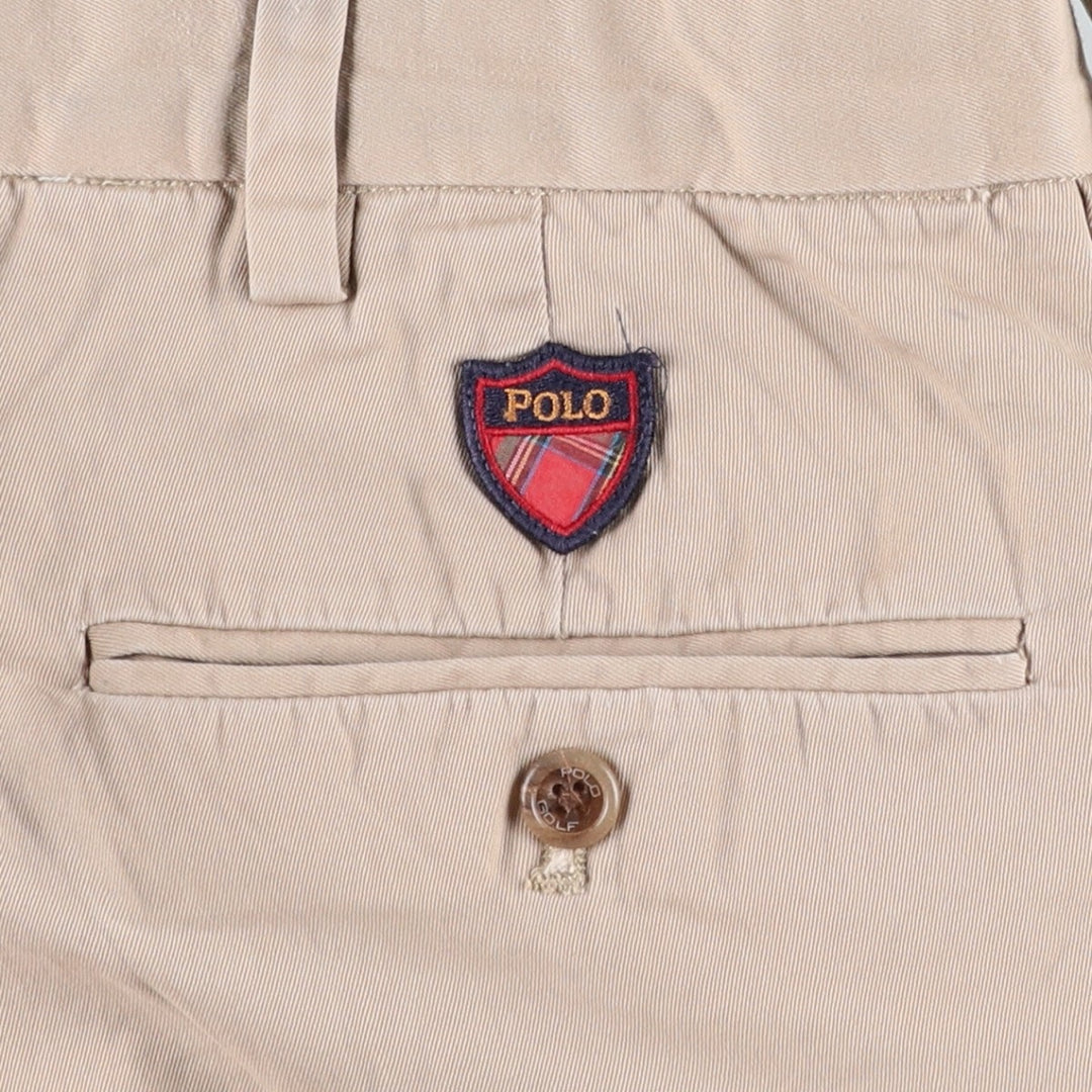 Ralph Lauren POLO GOLF Fairway Shorts, two-pleat chino shorts, men's size W36. cotton Beige type Vintage Second Hand