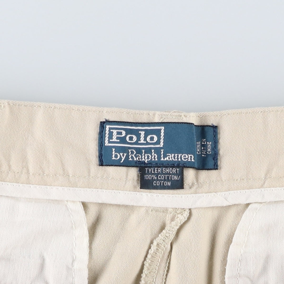 Ralph Lauren POLO by Ralph Lauren TYLER SHORT Two-pleat chino shorts, short pants, men's size W34 cotton Beige type Vintage Second Hand