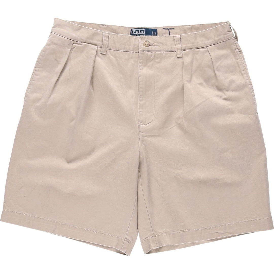 Ralph Lauren POLO by Ralph Lauren TYLER SHORT Two-pleat chino shorts, short pants, men's w35 equivalent cotton Beige type Vintage Second Hand
