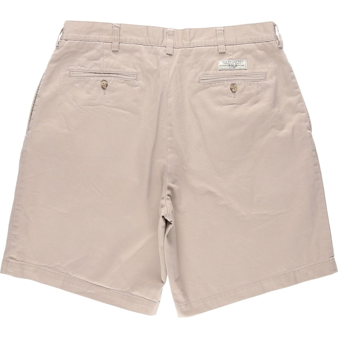Ralph Lauren POLO by Ralph Lauren TYLER SHORT Two-pleat chino shorts, short pants, men's w35 equivalent cotton Beige type Vintage Second Hand