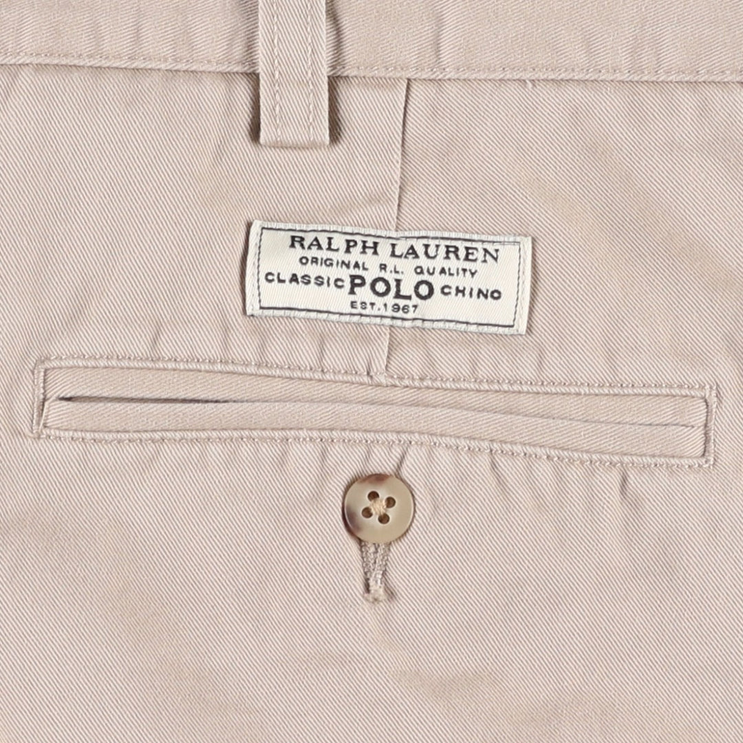 Ralph Lauren POLO by Ralph Lauren TYLER SHORT Two-pleat chino shorts, short pants, men's w35 equivalent cotton Beige type Vintage Second Hand