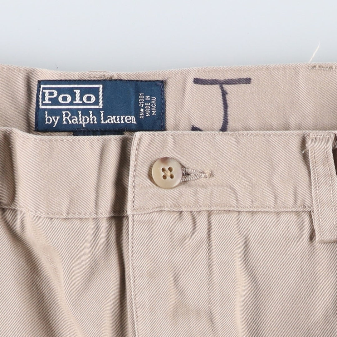Ralph Lauren POLO by Ralph Lauren TYLER SHORT Two-pleat chino shorts, short pants, men's w35 equivalent cotton Beige type Vintage Second Hand