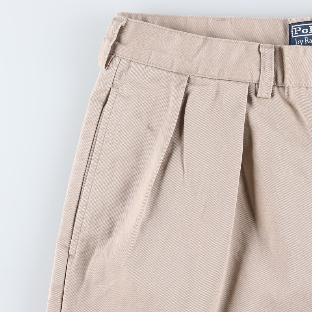 Ralph Lauren POLO by Ralph Lauren TYLER SHORT Two-pleat chino shorts, short pants, men's w35 equivalent cotton Beige type Vintage Second Hand