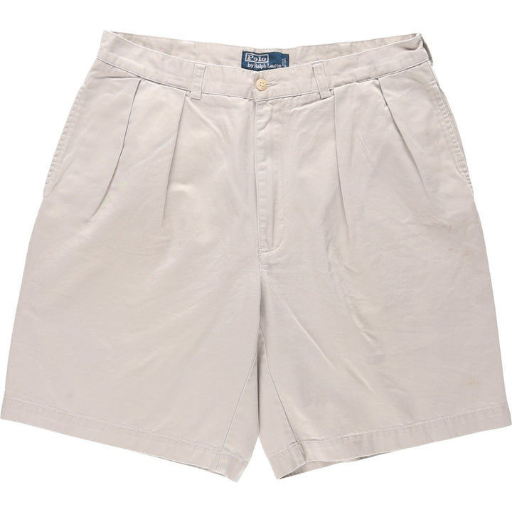 Ralph Lauren POLO by Ralph Lauren TYLER SHORT Two-pleat chino shorts, short pants, men's w35 equivalent cotton Beige type Vintage Second Hand