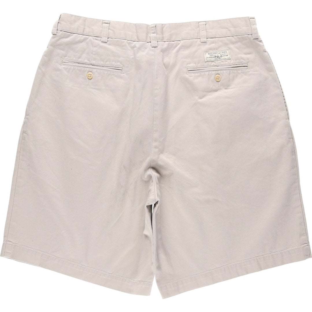 Ralph Lauren POLO by Ralph Lauren TYLER SHORT Two-pleat chino shorts, short pants, men's w35 equivalent cotton Beige type Vintage Second Hand