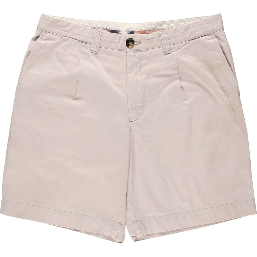 Burberry's BURBERRY LONDON One-tuck Chino Shorts, Made in Spain, Men's W35 (approx.) cotton Beige type Vintage Second Hand