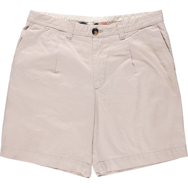 Burberry's BURBERRY LONDON One-tuck Chino Shorts, Made in Spain, Men's W35 (approx.) cotton Beige type Vintage Second Hand