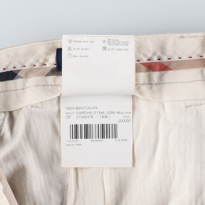 Burberry's BURBERRY LONDON One-tuck Chino Shorts, Made in Spain, Men's W35 (approx.) cotton Beige type Vintage Second Hand