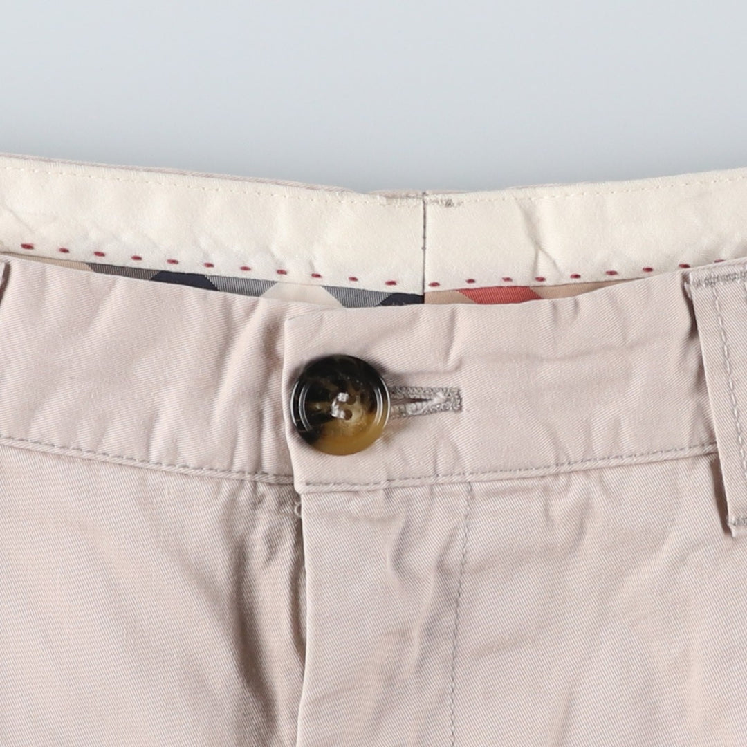 Burberry's BURBERRY LONDON One-tuck Chino Shorts, Made in Spain, Men's W35 (approx.) cotton Beige type Vintage Second Hand