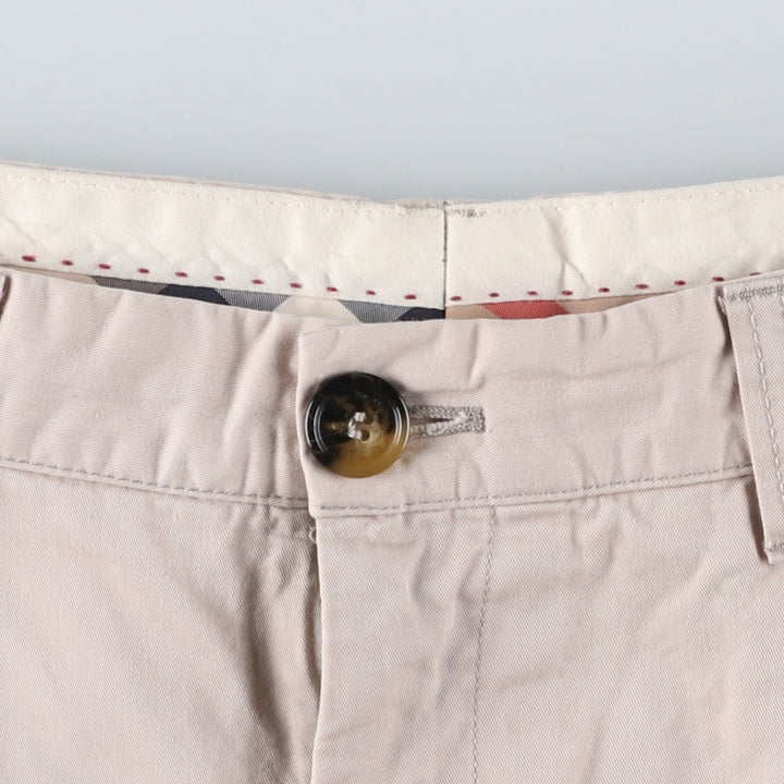 Burberry's BURBERRY LONDON One-tuck Chino Shorts, Made in Spain, Men's W35 (approx.) cotton Beige type Vintage Second Hand