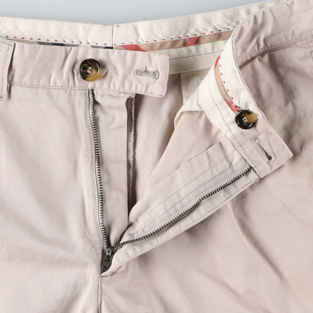 Burberry's BURBERRY LONDON One-tuck Chino Shorts, Made in Spain, Men's W35 (approx.) cotton Beige type Vintage Second Hand