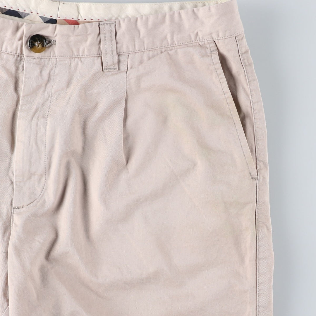 Burberry's BURBERRY LONDON One-tuck Chino Shorts, Made in Spain, Men's W35 (approx.) cotton Beige type Vintage Second Hand