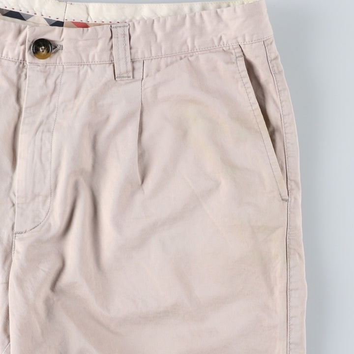 Burberry's BURBERRY LONDON One-tuck Chino Shorts, Made in Spain, Men's W35 (approx.) cotton Beige type Vintage Second Hand