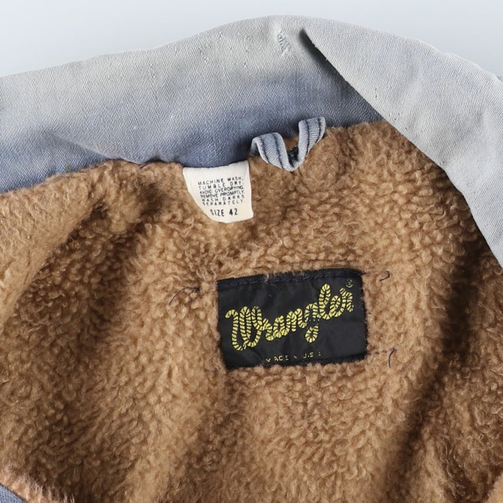 1970'S Wrangler padded fleece jacket, made in USA, men's size M equivalent, vintage. unclear blue type Vintage Second Hand