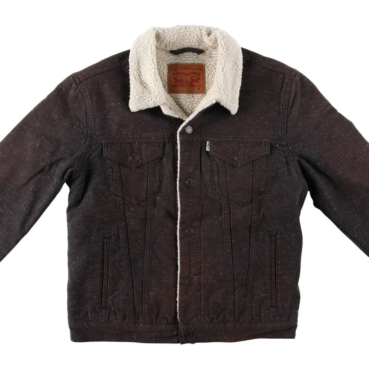 Levi's padded denim jacket, size M, men's cotton Charcoal Vintage Second Hand
