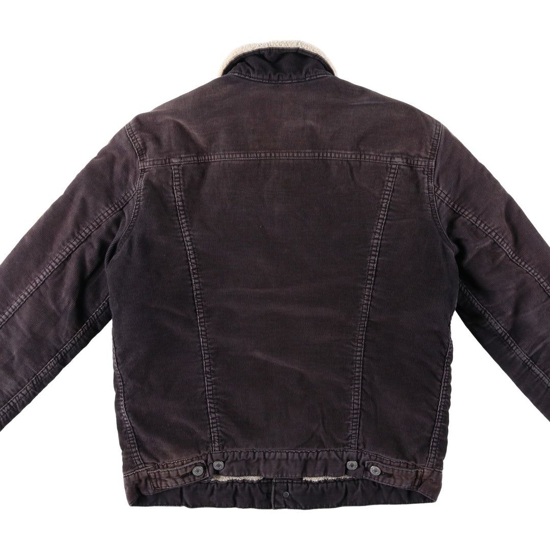 Levi's Trucker Jacket, Padded, Corduroy Boa Jacket, Men's Size M (approx.) cotton Charcoal Vintage Second Hand