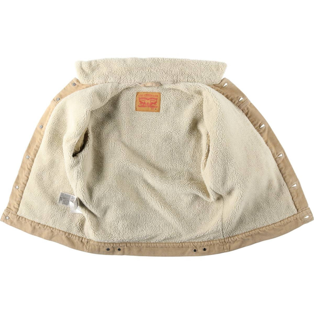 Levi's Trucker Jacket, Corduroy Boa Jacket, Men's Size Medium cotton Beige type Vintage Second Hand