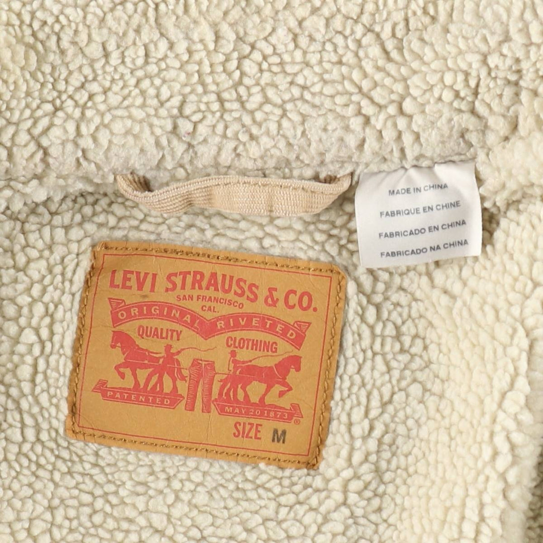 Levi's Trucker Jacket, Corduroy Boa Jacket, Men's Size Medium cotton Beige type Vintage Second Hand