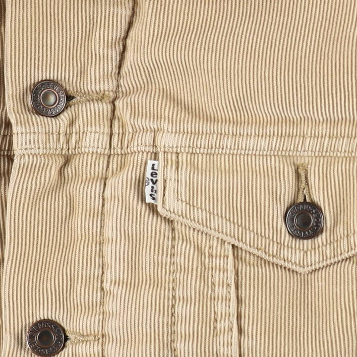 Levi's Trucker Jacket, Corduroy Boa Jacket, Men's Size Medium cotton Beige type Vintage Second Hand