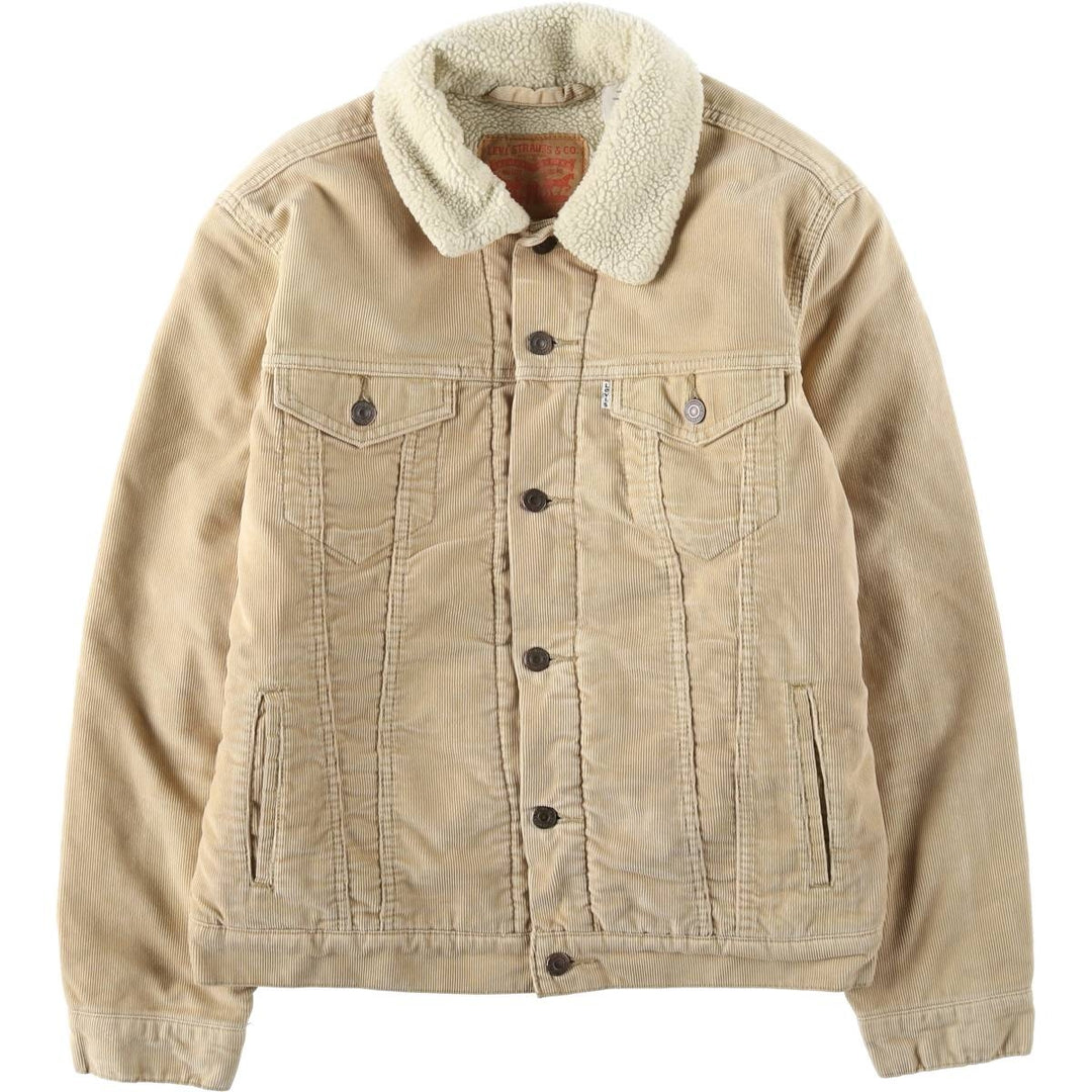 Levi's Trucker Jacket, Padded, Corduroy Boa Jacket, Men's Size M (approx.) cotton Beige type Vintage Second Hand