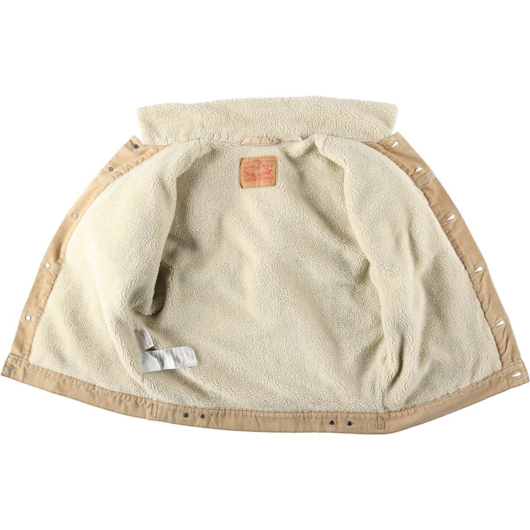 Levi's Trucker Jacket, Padded, Corduroy Boa Jacket, Men's Size M (approx.) cotton Beige type Vintage Second Hand