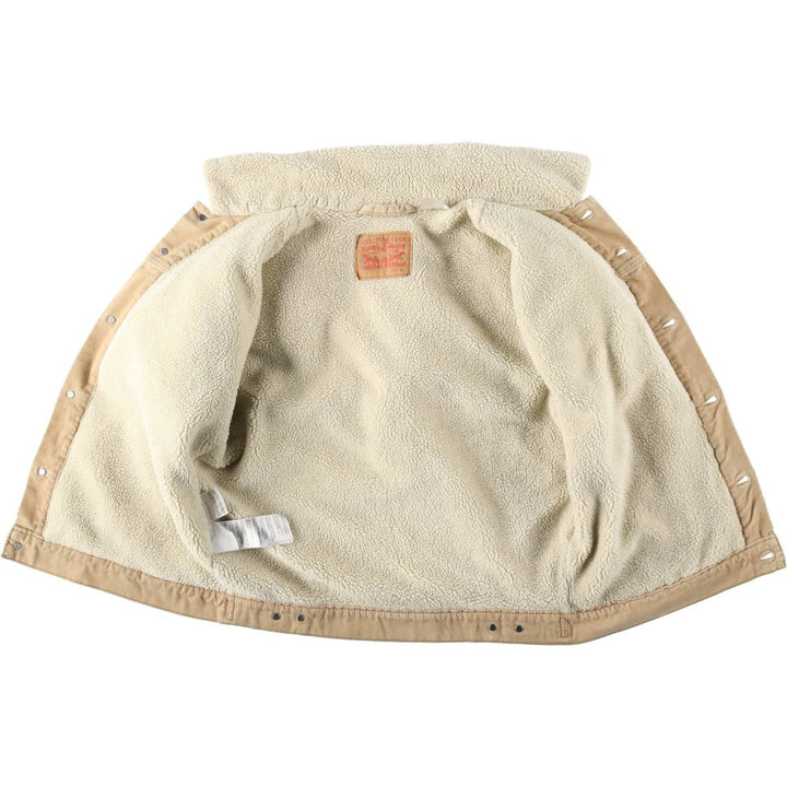 Levi's Trucker Jacket, Padded, Corduroy Boa Jacket, Men's Size M (approx.) cotton Beige type Vintage Second Hand