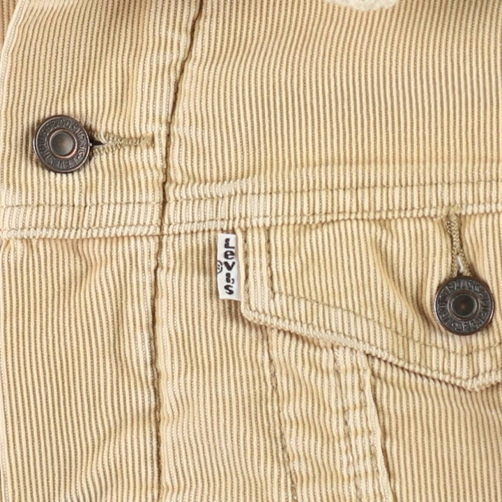 Levi's Trucker Jacket, Padded, Corduroy Boa Jacket, Men's Size M (approx.) cotton Beige type Vintage Second Hand