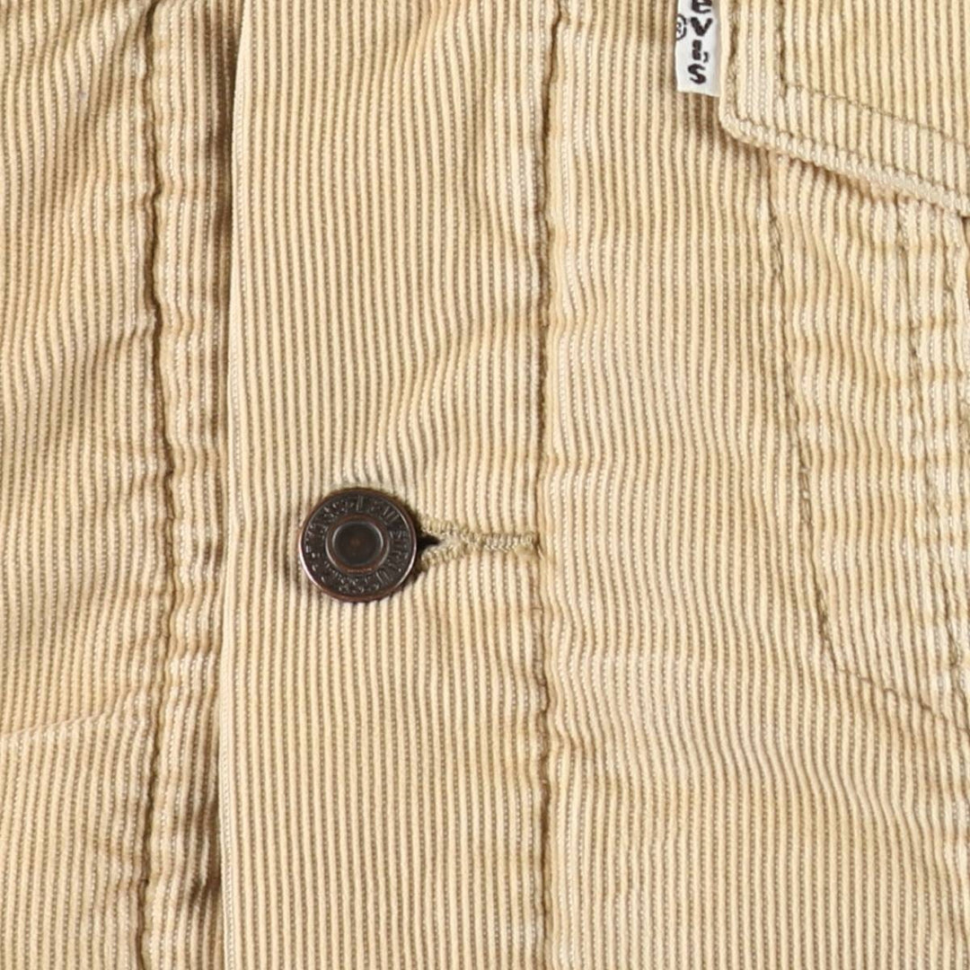 Levi's Trucker Jacket, Padded, Corduroy Boa Jacket, Men's Size M (approx.) cotton Beige type Vintage Second Hand