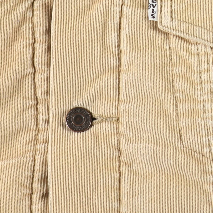 Levi's Trucker Jacket, Padded, Corduroy Boa Jacket, Men's Size M (approx.) cotton Beige type Vintage Second Hand