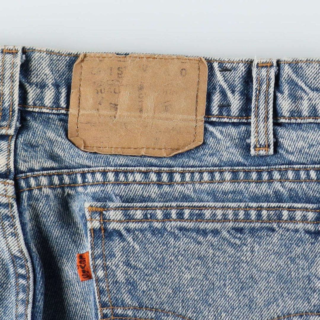 1980'S Levi's 40506-0209 Orange Tab Bootcut Denim Pants, Made in USA, Men's Size W34 (approx.), Vintage cotton blue type Vintage Second Hand