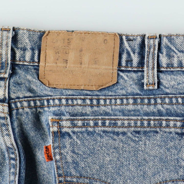 1980'S Levi's 40506-0209 Orange Tab Bootcut Denim Pants, Made in USA, Men's Size W34 (approx.), Vintage cotton blue type Vintage Second Hand