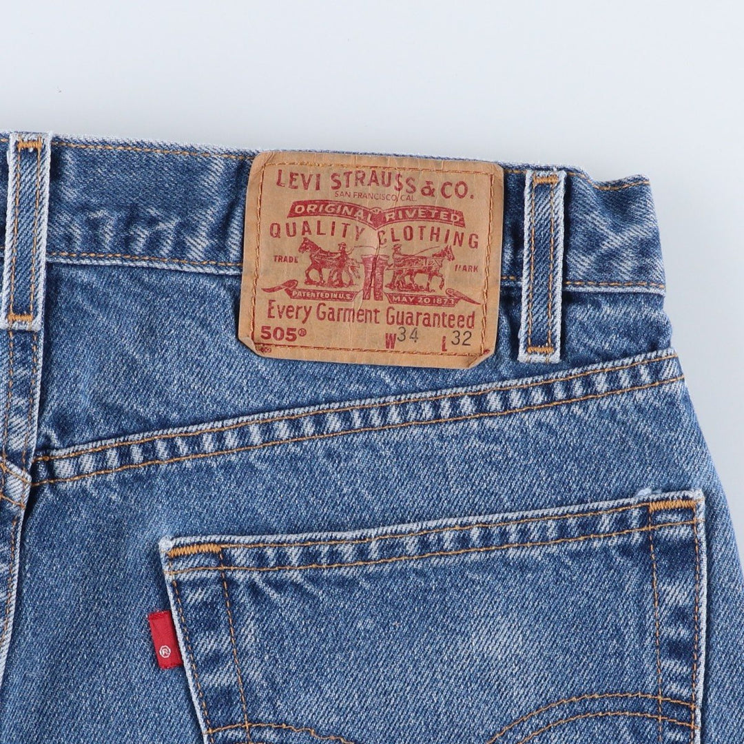 90'S Levi's 00505-0216 Regular Fit Straight Leg Tapered Denim Pants, Men's Size W33 (approx.), Vintage cotton blue type Vintage Second Hand