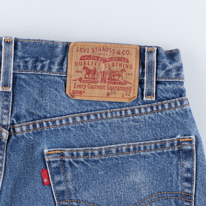90'S Levi's 00505-0216 Regular Fit Straight Leg Tapered Denim Pants, Men's Size W33 (approx.), Vintage cotton blue type Vintage Second Hand