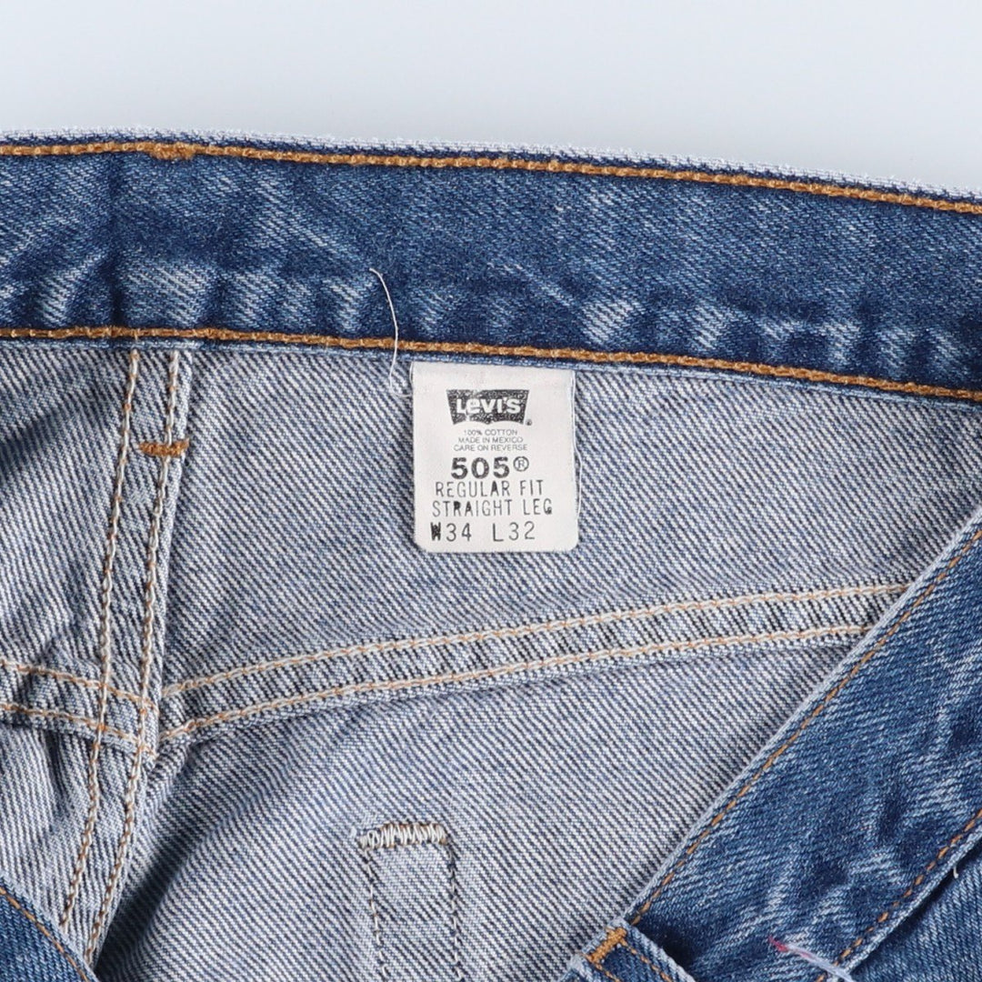 90'S Levi's 00505-0216 Regular Fit Straight Leg Tapered Denim Pants, Men's Size W33 (approx.), Vintage cotton blue type Vintage Second Hand