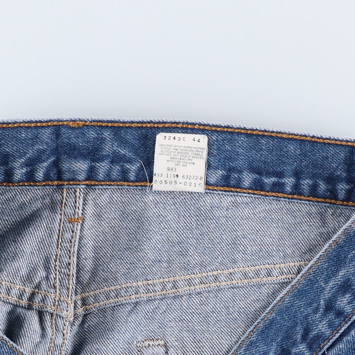 90'S Levi's 00505-0216 Regular Fit Straight Leg Tapered Denim Pants, Men's Size W33 (approx.), Vintage cotton blue type Vintage Second Hand
