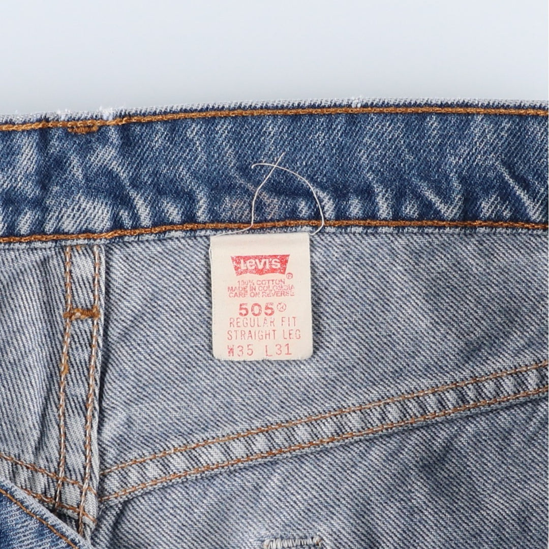 90'S Levi's 00505-0216 Regular Fit Straight Leg Tapered Denim Pants, Men's, Size 34 (Vintage) cotton blue type Vintage Second Hand
