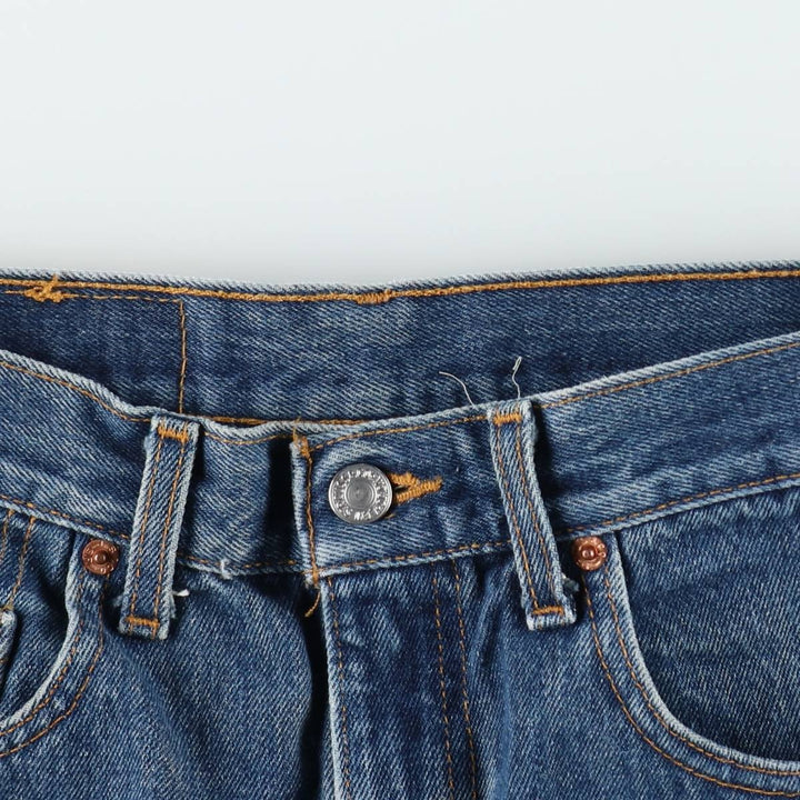1990'S Levi's 505 Regular Fit Straight Leg Tapered Denim Pants, Made in Canada, Men's Size W30 (approx.), Vintage cotton blue type Vintage Second Hand