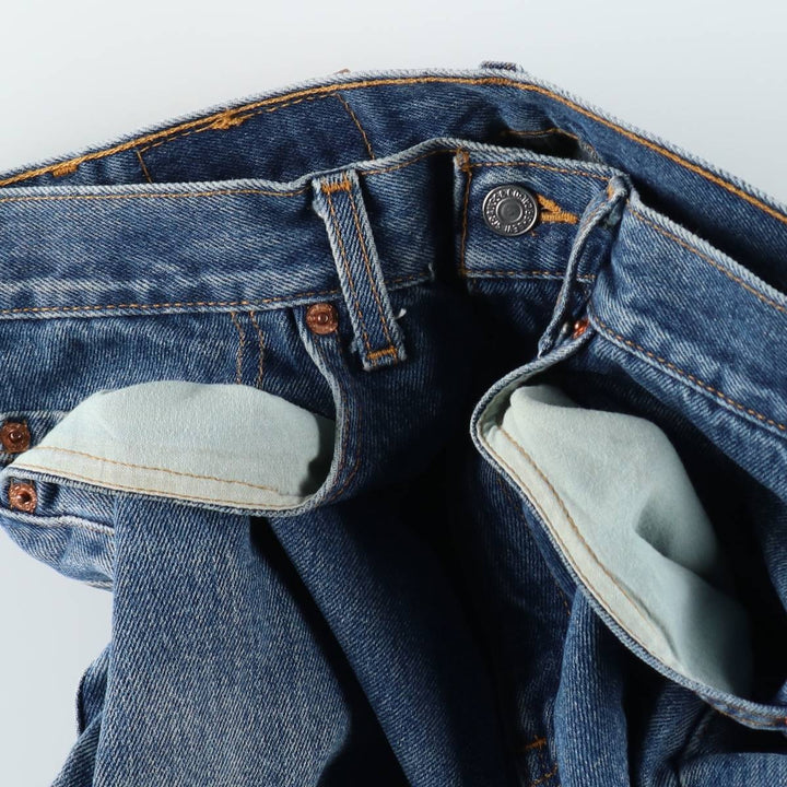 1990'S Levi's 505 Regular Fit Straight Leg Tapered Denim Pants, Made in Canada, Men's Size W30 (approx.), Vintage cotton blue type Vintage Second Hand