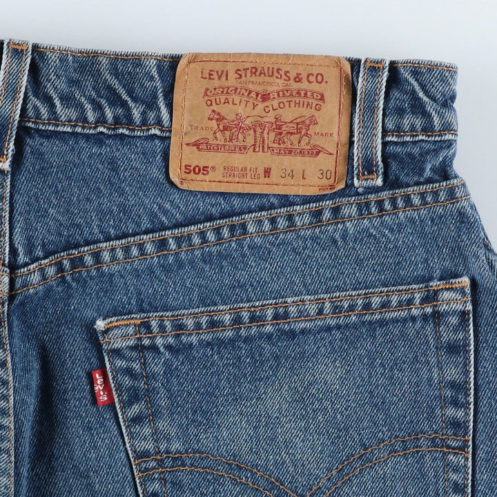 1990'S Levi's 00505-4388 Regular Fit Straight Leg Tapered Denim Pants, Men's Size W34 (approx.), Vintage cotton blue type Vintage Second Hand