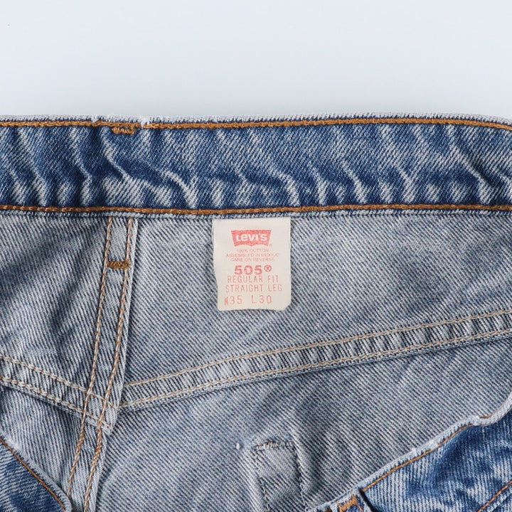 90'S Levi's 00505-0216 Regular Fit Straight Leg Tapered Denim Pants, Men's, Size 34 (Vintage) cotton blue type Vintage Second Hand