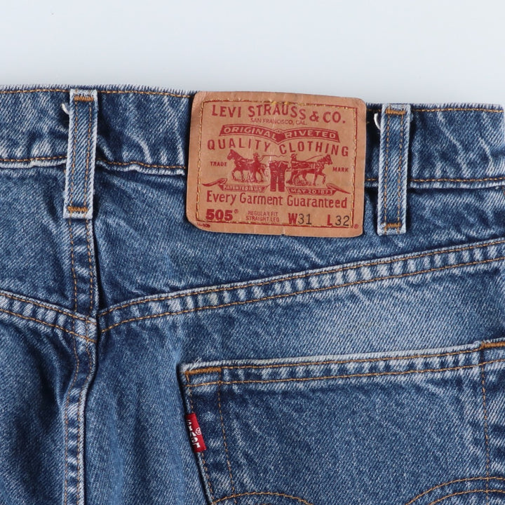 90'S Levi's 00505-0216 Regular Fit Straight Leg Tapered Denim Pants, Men's W30 equivalent, Vintage cotton blue type Vintage Second Hand